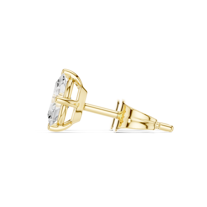 Oval Cut Lab Grown Diamond Solitaire 4 Prong Set Stud Earring