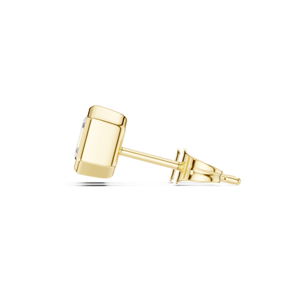Asscher Cut Lab Grown Diamond Gold Stud Earrings