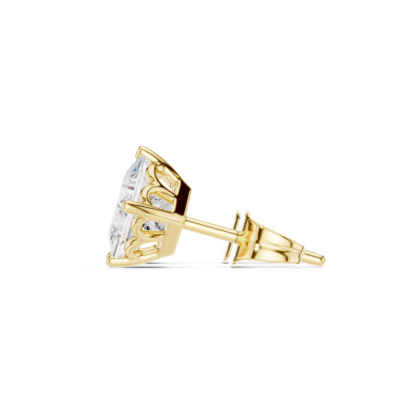 0.88Ct Princess Lab Grown Diamond Solitaire Stud Earring