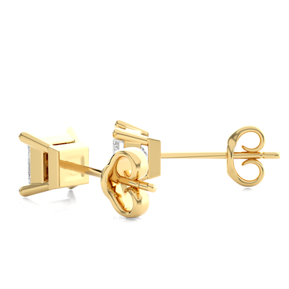 1 Carat Princess Cut Lab Grown Diamond Stud Earrings