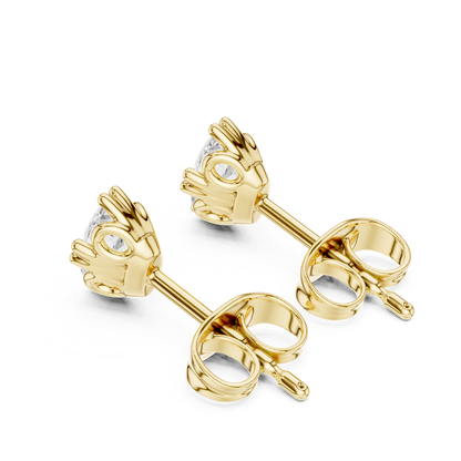 Oval Cut Solitaire Lab Grown Diamond Prong Set Stud Earring
