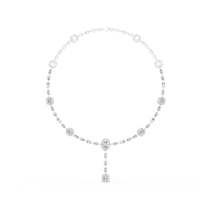 10k Solid Gold White Gold All Shapes Lab Grown Diamond Daily Wear Diamond Necklace For You - HIGHCARAT DIAMONDS