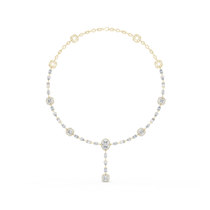 10k Solid Gold White Gold All Shapes Lab Grown Diamond Daily Wear Diamond Necklace For You - HIGHCARAT DIAMONDS
