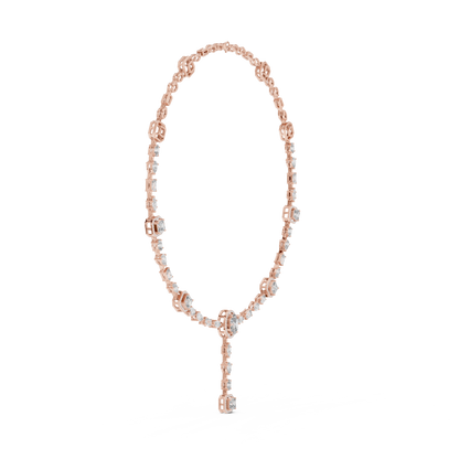 10k Solid Gold White Gold All Shapes Lab Grown Diamond Daily Wear Diamond Necklace For You - HIGHCARAT DIAMONDS
