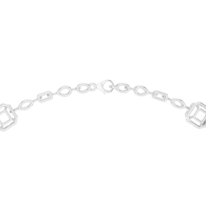 10k Solid Gold White Gold All Shapes Lab Grown Diamond Daily Wear Diamond Necklace For You - HIGHCARAT DIAMONDS
