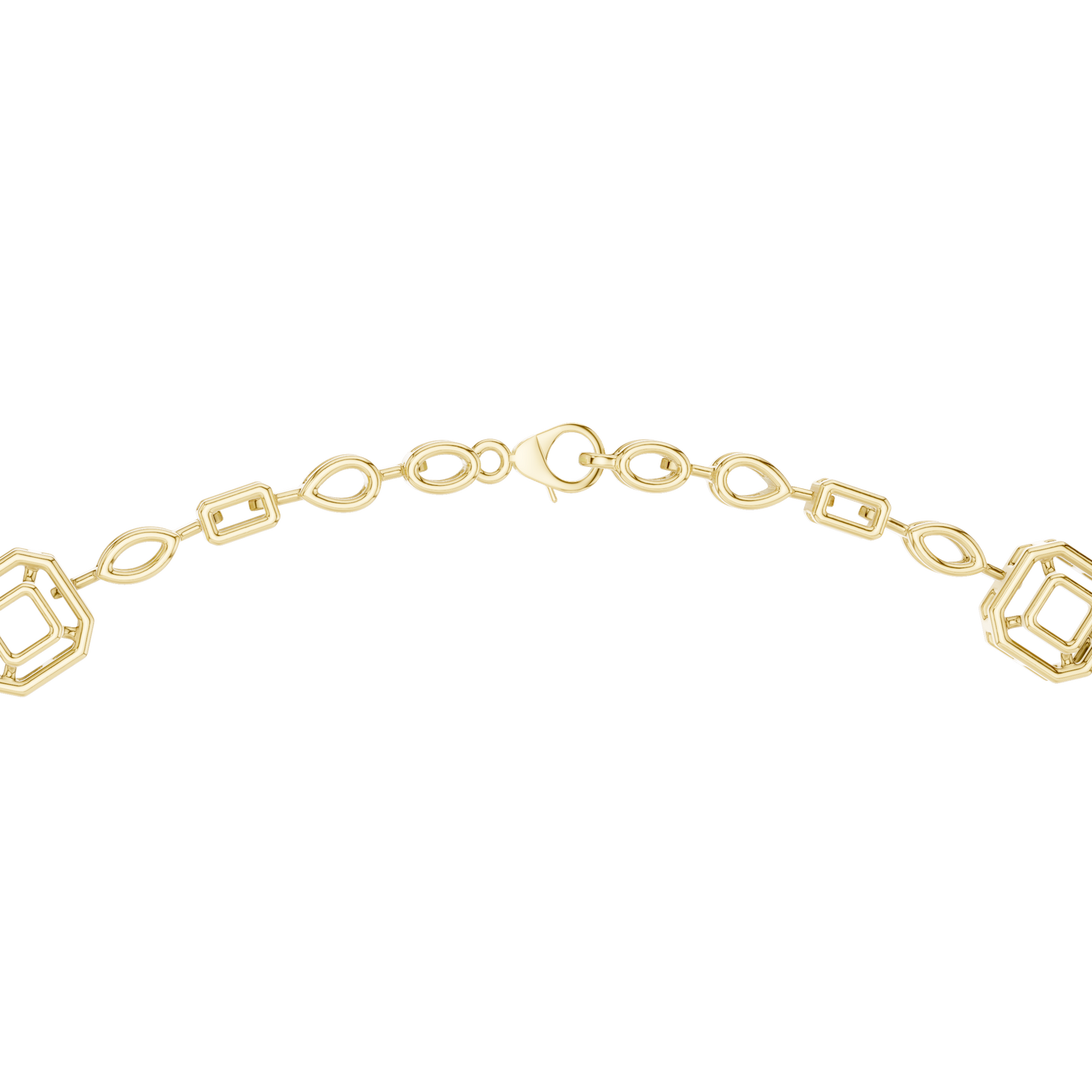 10k Solid Gold White Gold All Shapes Lab Grown Diamond Daily Wear Diamond Necklace For You - HIGHCARAT DIAMONDS