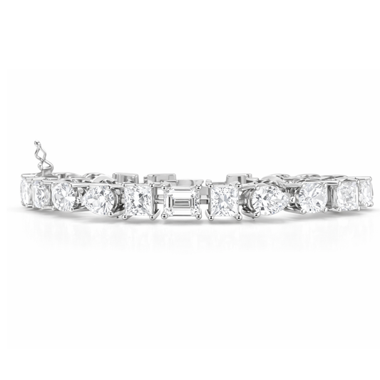 13.84Ct Multi Shape Diamond Minimalist  Antique Vintage Inspired Handcrafted Stunning Tennis Bracelet For Her - HIGHCARAT DIAMONDS