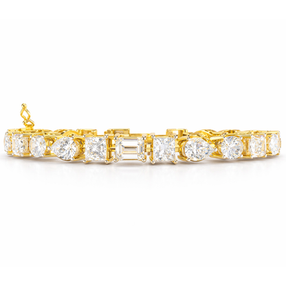 13.84Ct Multi Shape Diamond Minimalist  Antique Vintage Inspired Handcrafted Stunning Tennis Bracelet For Her - HIGHCARAT DIAMONDS