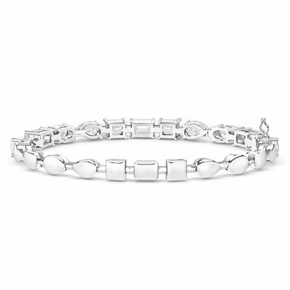 13.84Ct Multi Shape Diamond Minimalist  Antique Vintage Inspired Handcrafted Stunning Tennis Bracelet For Her - HIGHCARAT DIAMONDS