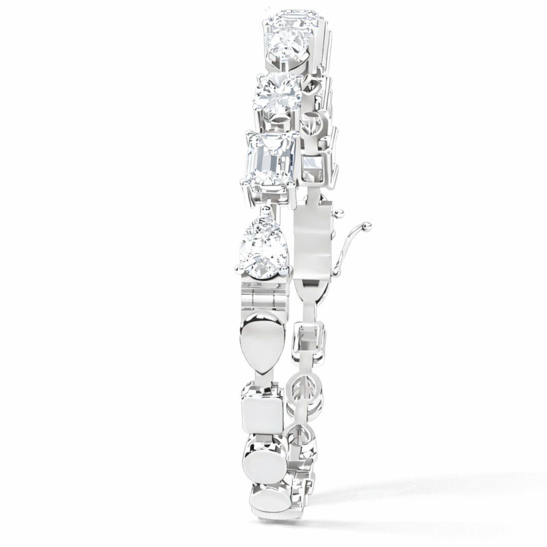 13.84Ct Multi Shape Diamond Minimalist  Antique Vintage Inspired Handcrafted Stunning Tennis Bracelet For Her - HIGHCARAT DIAMONDS