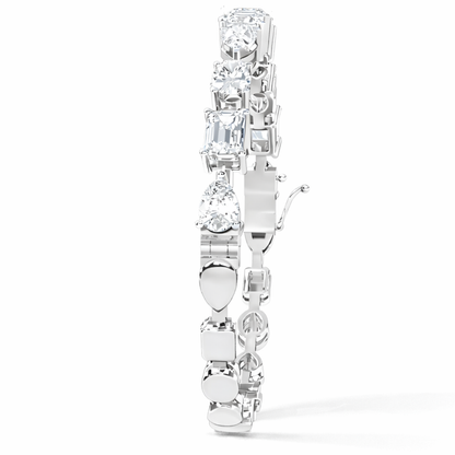 13.84Ct Multi Shape Diamond Minimalist  Antique Vintage Inspired Handcrafted Stunning Tennis Bracelet For Her - HIGHCARAT DIAMONDS
