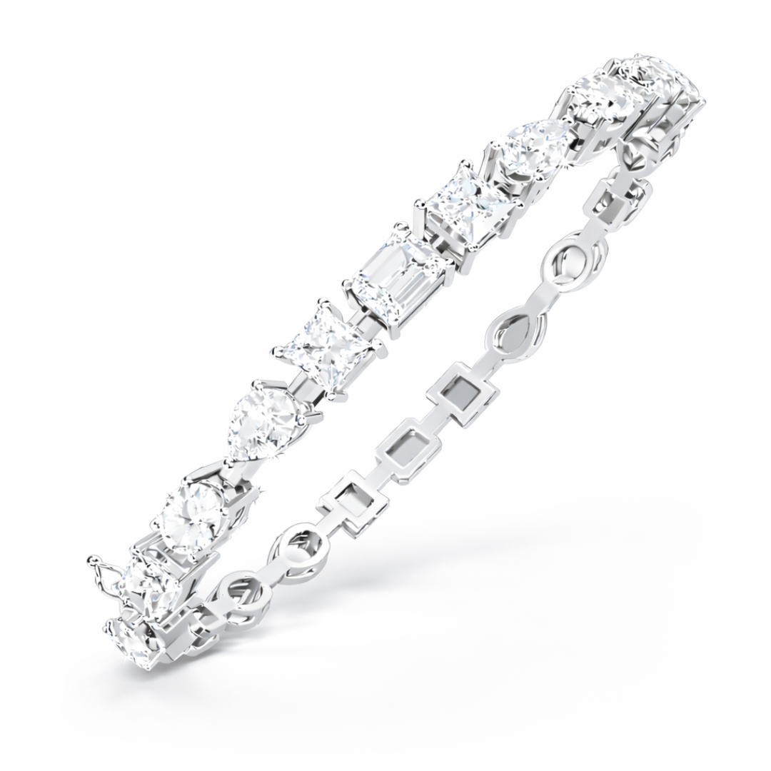 13.84Ct Multi Shape Diamond Minimalist  Antique Vintage Inspired Handcrafted Stunning Tennis Bracelet For Her - HIGHCARAT DIAMONDS