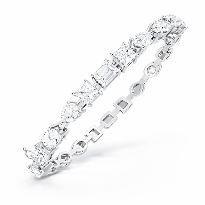 13.84Ct Multi Shape Diamond Minimalist  Antique Vintage Inspired Handcrafted Stunning Tennis Bracelet For Her - HIGHCARAT DIAMONDS