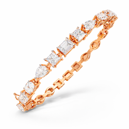 13.84Ct Multi Shape Diamond Minimalist  Antique Vintage Inspired Handcrafted Stunning Tennis Bracelet For Her - HIGHCARAT DIAMONDS