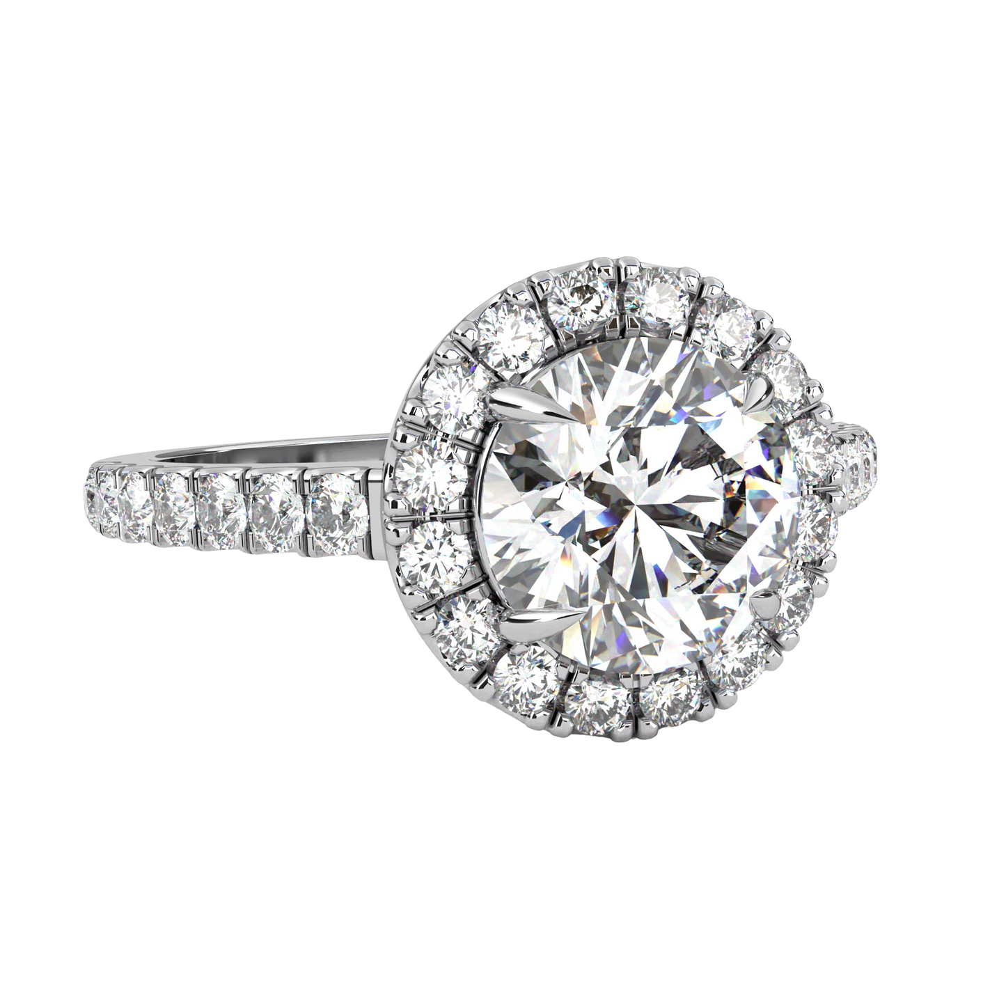 13.89 Ct  Round Cut Lab Grown Diamond Delicate Halo Art Deco Party Wear Ring For Her - HIGHCARAT DIAMONDS
