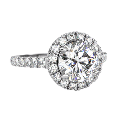 13.89 Ct  Round Cut Lab Grown Diamond Delicate Halo Art Deco Party Wear Ring For Her - HIGHCARAT DIAMONDS
