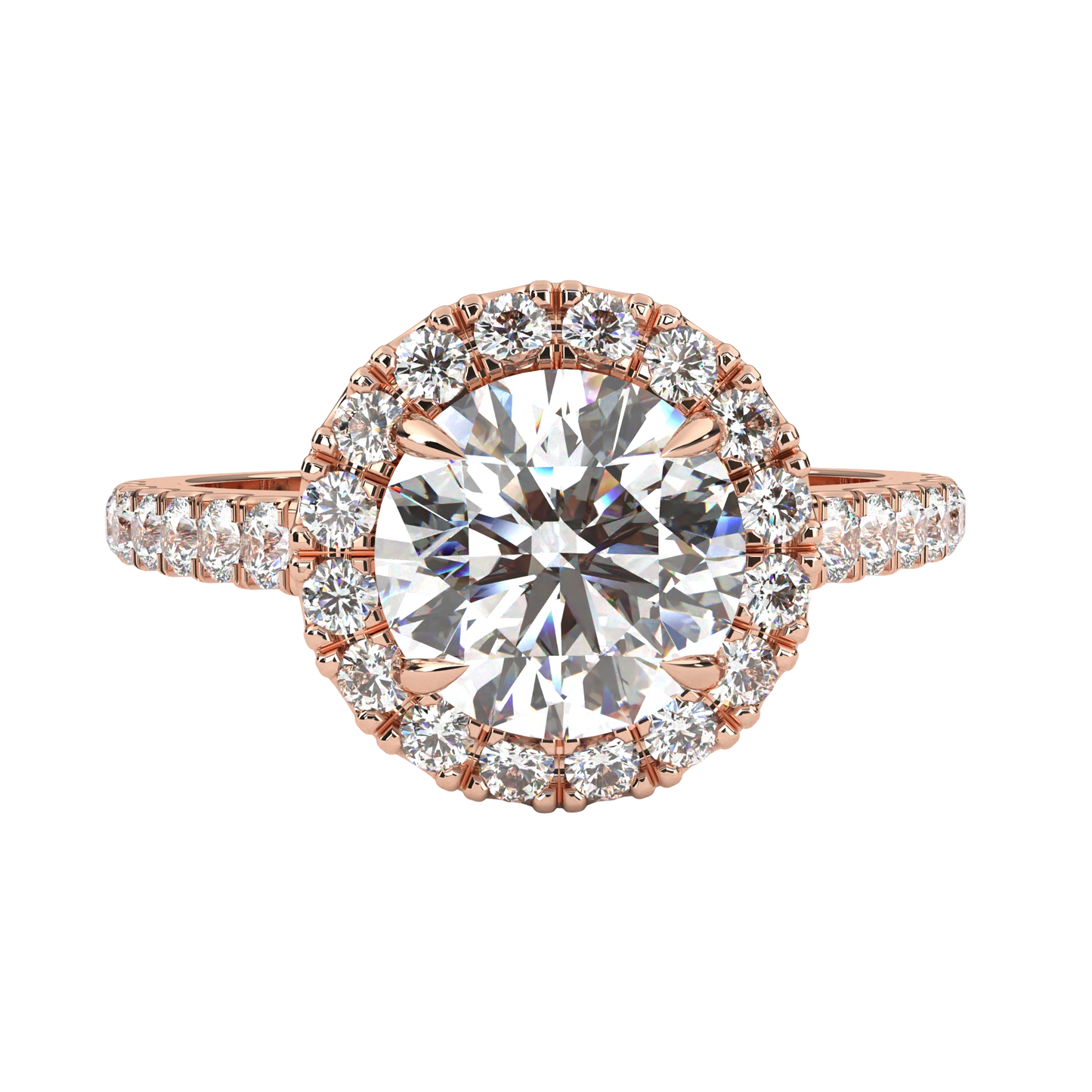 13.89 Ct  Round Cut Lab Grown Diamond Delicate Halo Art Deco Party Wear Ring For Her - HIGHCARAT DIAMONDS