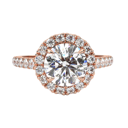 13.89 Ct  Round Cut Lab Grown Diamond Delicate Halo Art Deco Party Wear Ring For Her - HIGHCARAT DIAMONDS