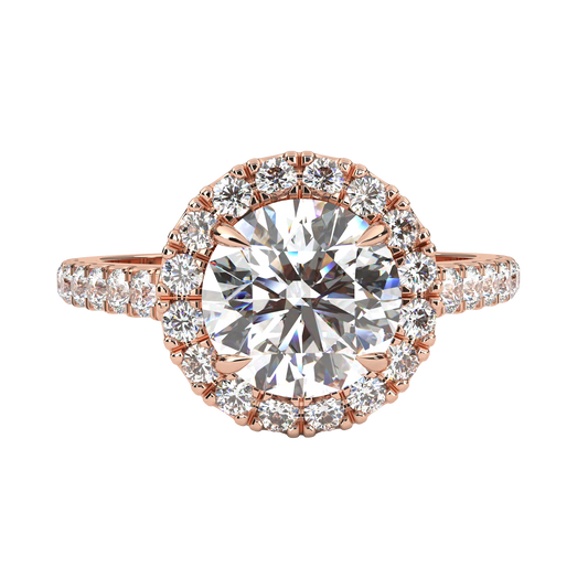 13.89 Ct  Round Cut Lab Grown Diamond Delicate Halo Art Deco Party Wear Ring For Her - HIGHCARAT DIAMONDS
