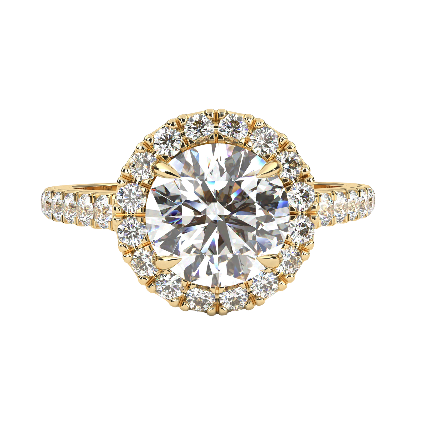 13.89 Ct  Round Cut Lab Grown Diamond Delicate Halo Art Deco Party Wear Ring For Her - HIGHCARAT DIAMONDS