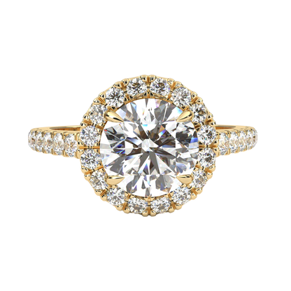 13.89 Ct  Round Cut Lab Grown Diamond Delicate Halo Art Deco Party Wear Ring For Her - HIGHCARAT DIAMONDS