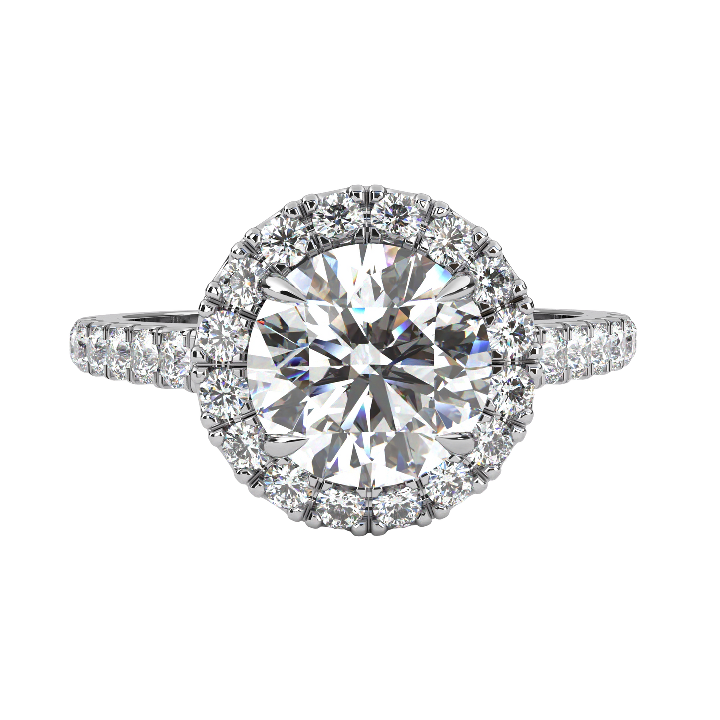 13.89 Ct  Round Cut Lab Grown Diamond Delicate Halo Art Deco Party Wear Ring For Her - HIGHCARAT DIAMONDS