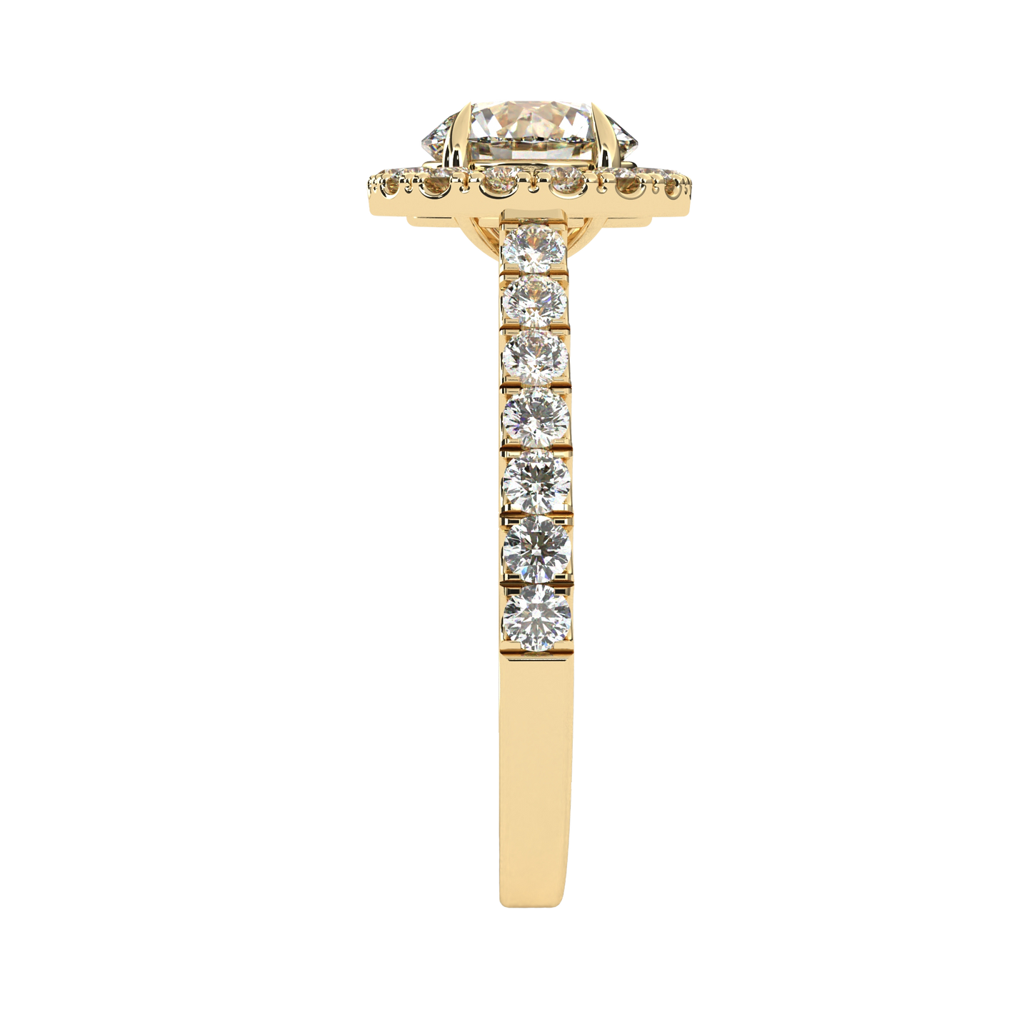 13.89 Ct  Round Cut Lab Grown Diamond Delicate Halo Art Deco Party Wear Ring For Her - HIGHCARAT DIAMONDS