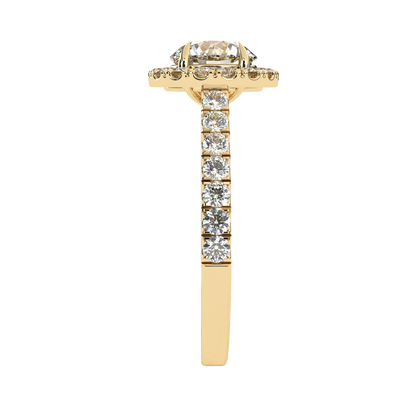 13.89 Ct  Round Cut Lab Grown Diamond Delicate Halo Art Deco Party Wear Ring For Her - HIGHCARAT DIAMONDS