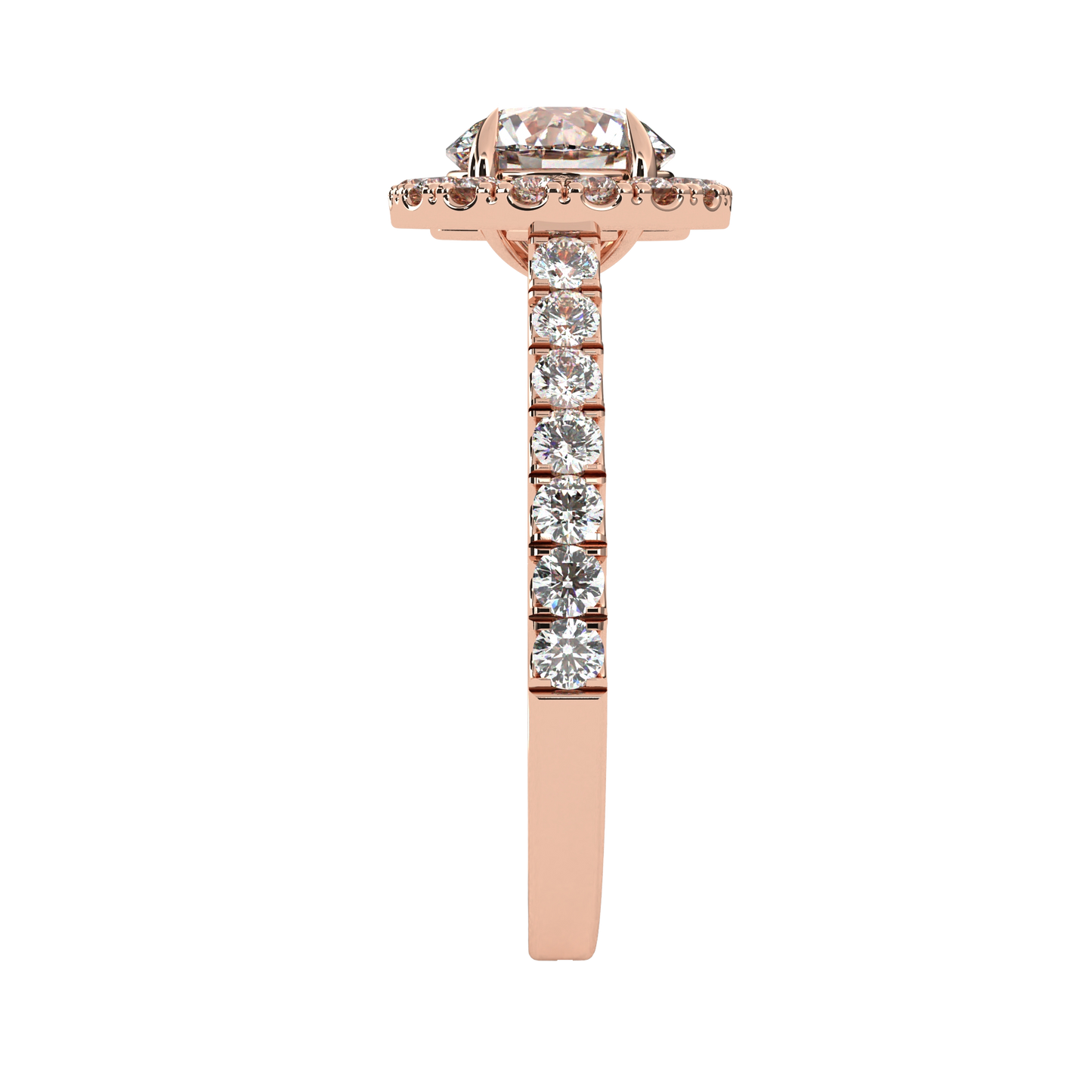 13.89 Ct  Round Cut Lab Grown Diamond Delicate Halo Art Deco Party Wear Ring For Her - HIGHCARAT DIAMONDS