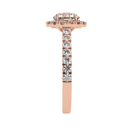 13.89 Ct  Round Cut Lab Grown Diamond Delicate Halo Art Deco Party Wear Ring For Her - HIGHCARAT DIAMONDS