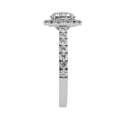13.89 Ct  Round Cut Lab Grown Diamond Delicate Halo Art Deco Party Wear Ring For Her - HIGHCARAT DIAMONDS