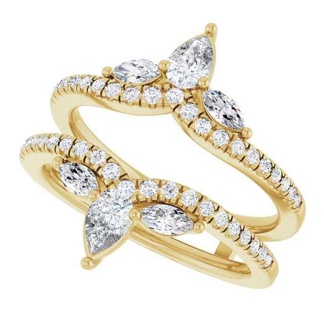 14K Yellow 1 CTW Lab-Grown Diamond Ring Guard