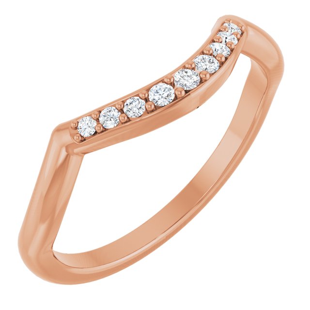 14K Rose 1/10 CTW Lab-Grown Diamond Matching Band