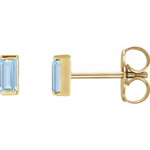 14K White Lab-Grown Aqua Sapphire Earrings