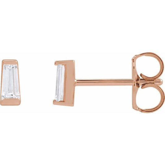 14K Rose 1/5 CTW Lab-Grown Diamond Channel-Set Earrings