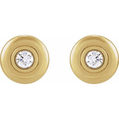 14K Yellow 1/5 CTW Lab-Grown Diamond Puffed Stud Earrings