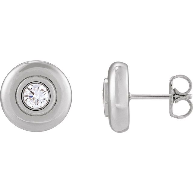 14K Yellow 1/5 CTW Lab-Grown Diamond Puffed Stud Earrings