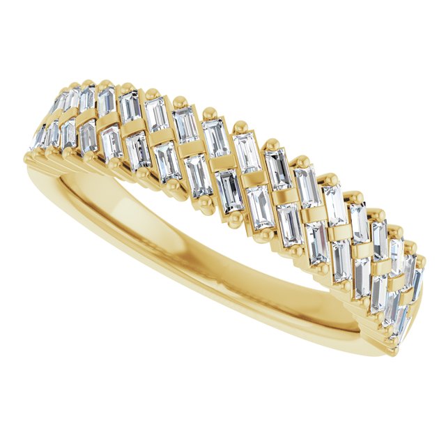 14K Yellow 3/4 CTW Lab-Grown Diamond Anniversary Band