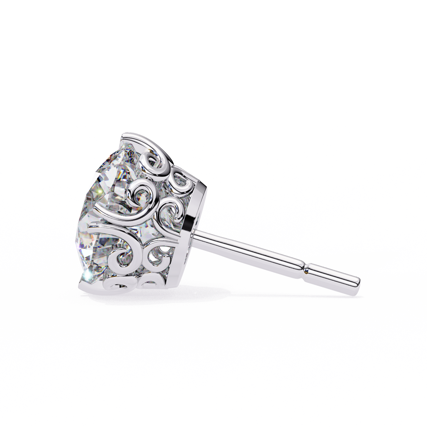 2.57Ct Round Cut Top Grade Diamond Double Prong Set Cluster Delicate Stacking Dainty Stud Earring