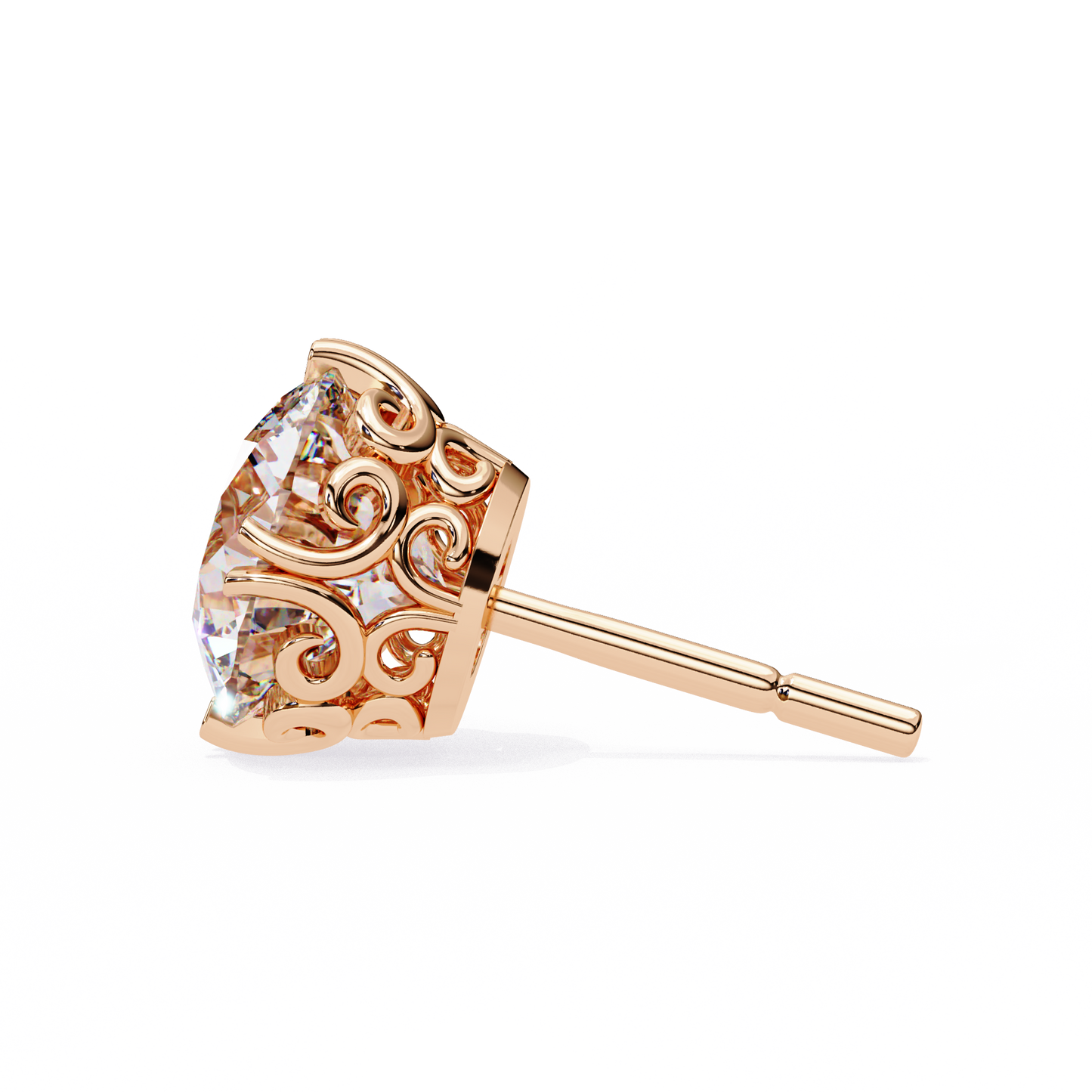 2.57Ct Round Cut Top Grade Diamond Double Prong Set Cluster Delicate Stacking Dainty Stud Earring