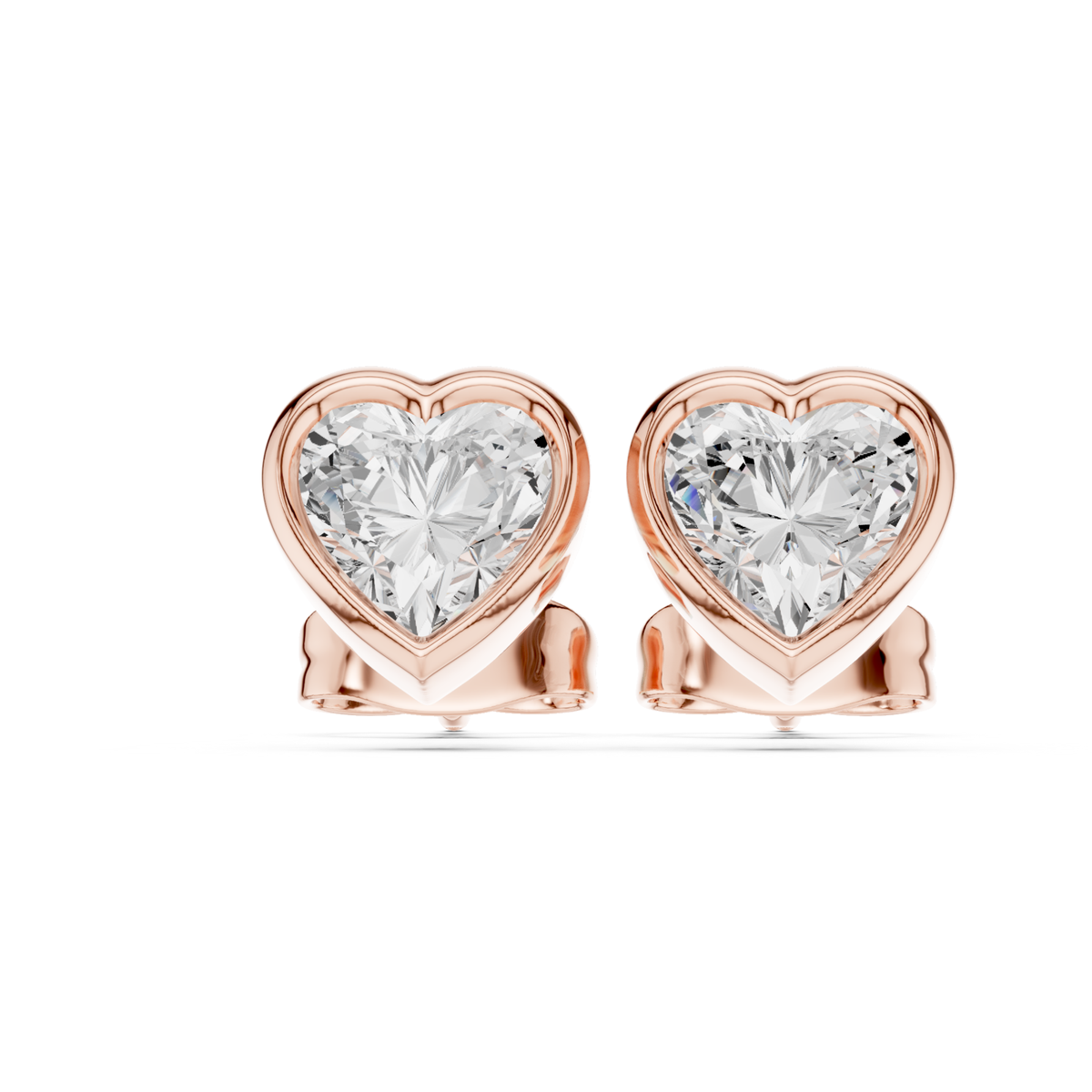 Heart Cut Lab Grown Diamond Vintage Stud Earrings