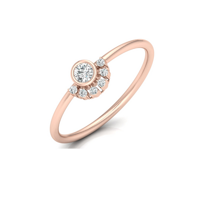 Petite Lab Grown Round Cut Ring 0.13 CT Affordable Bridal Jewelry