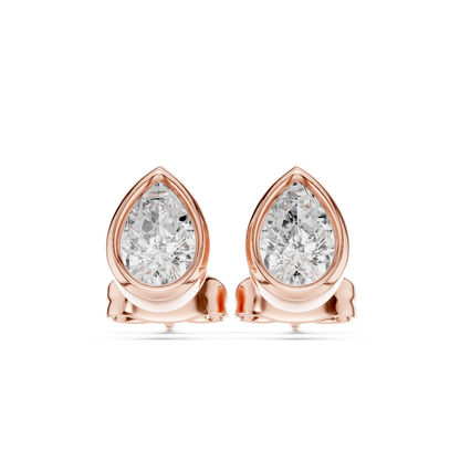 Pear Cut Lab Grown Diamond Vintage Stud Earrings