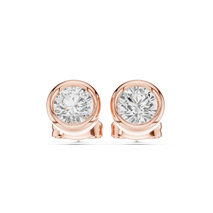 Round Cut Lab Grown Diamond Classic Stud Earrings
