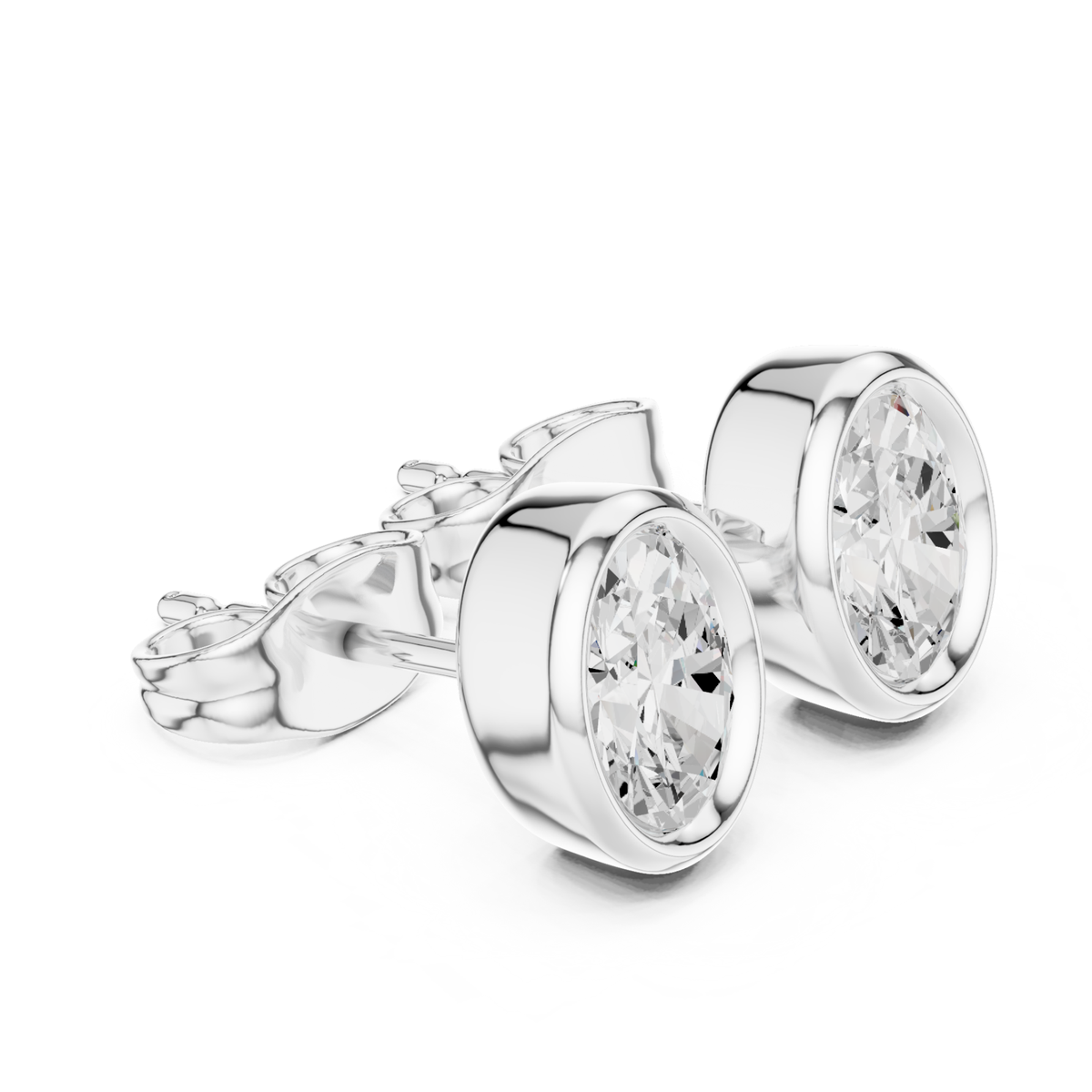 Oval Cut Lab Grown Diamond Vintage Stud Earrings