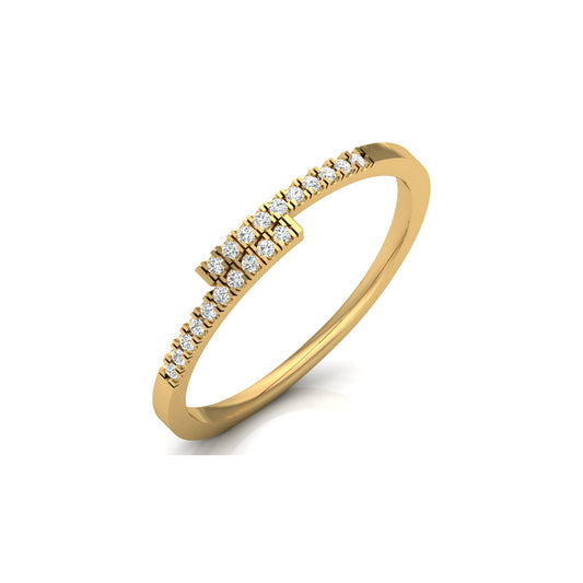 14 KT Solid Gold Light Weight Round Wedding Diamond Ring Stylish & Practical For Women's - HIGHCARAT DIAMONDS