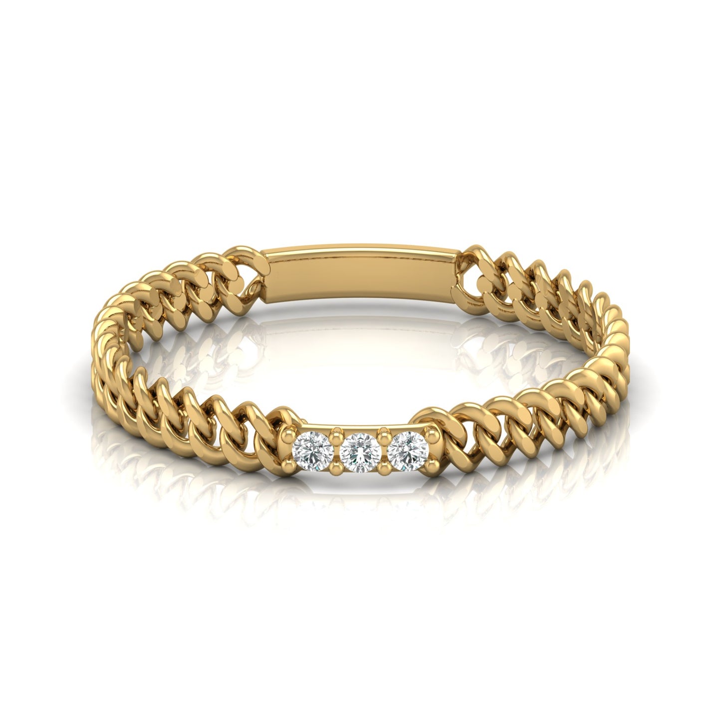 14 KT Solid Gold Round Cut Gender-Neutral Diamond Rings Unisex Bands For Modern Style - HIGHCARAT DIAMONDS