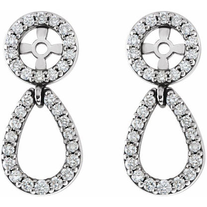 14K White 1/3 CTW Natural Diamond Earring Jackets