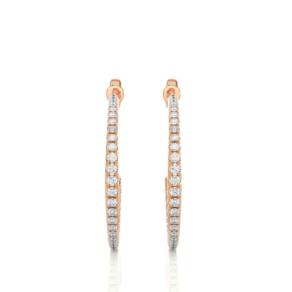 14K Gold Huggie Hoop  Diamond Earrings Classic And Comfortable Style Gift For Her - HIGHCARAT DIAMONDS