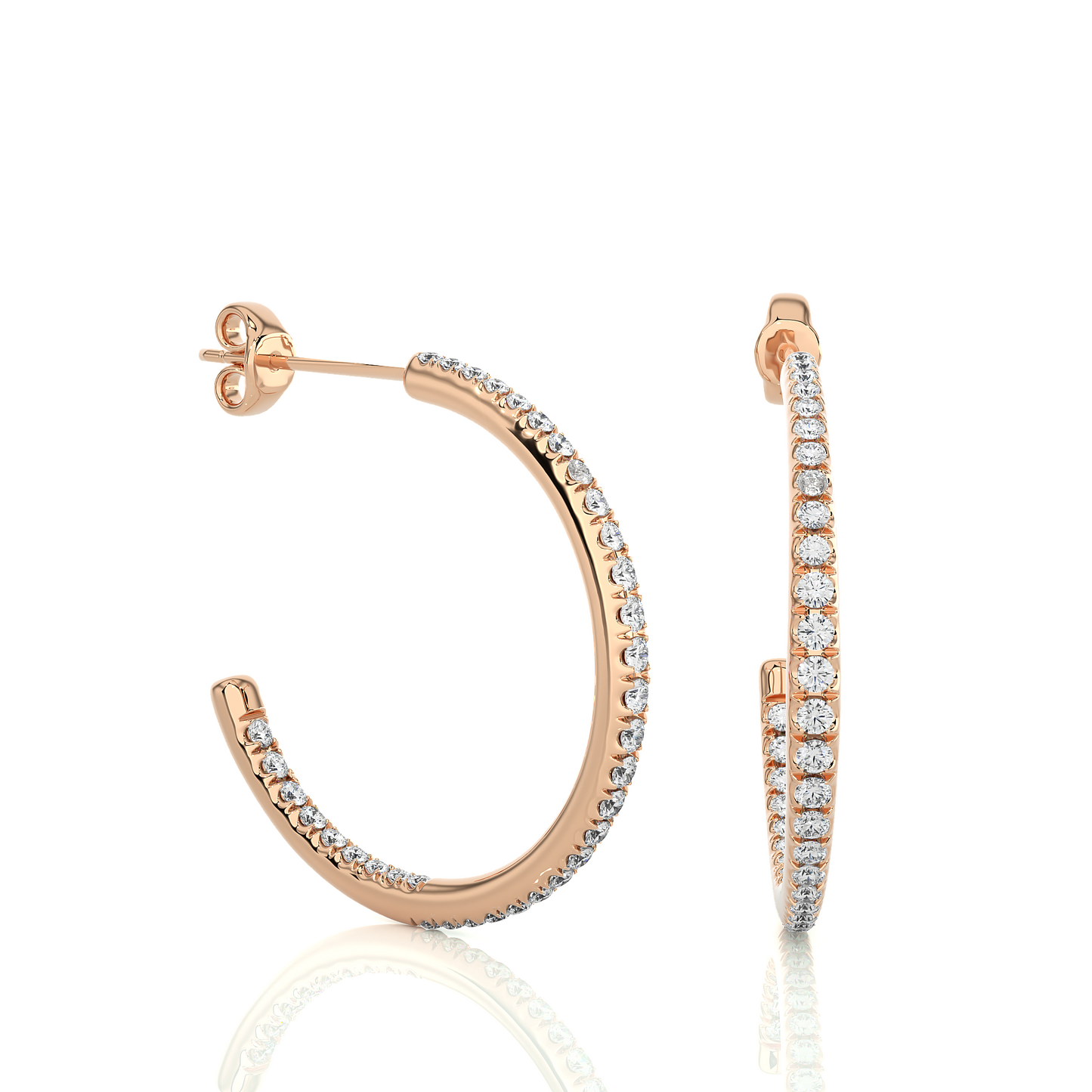 14K Gold Huggie Hoop  Diamond Earrings Classic And Comfortable Style Gift For Her - HIGHCARAT DIAMONDS